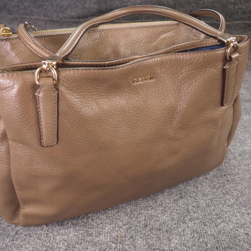 Coach Madison Cafe Carryall 27859 Brown Pebbled Leather Satchel Shoulder Bag